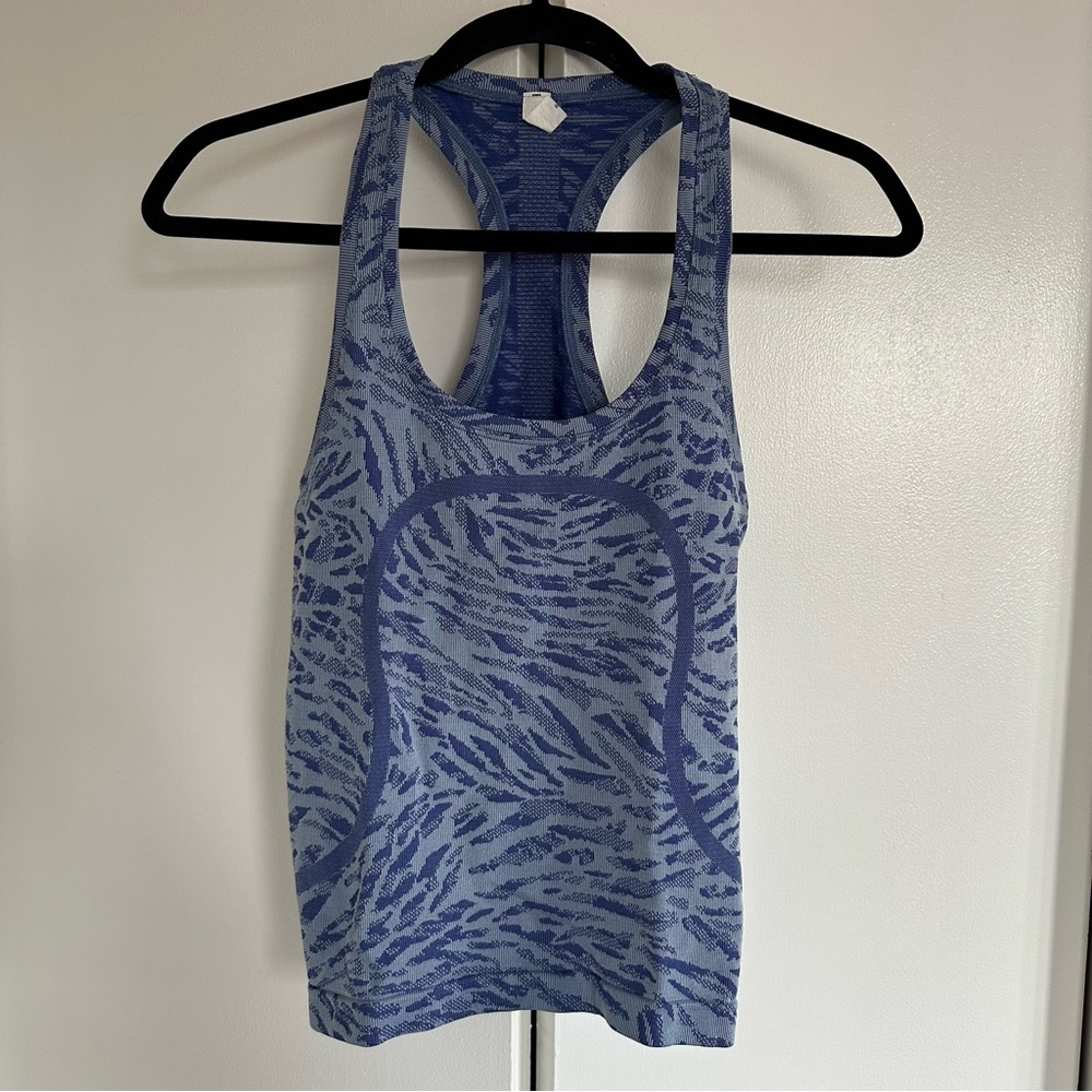 Blue Patterned Women's Tank Top